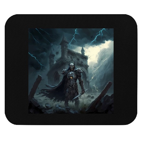 Death Knight in Thunderstorm Mouse Pads