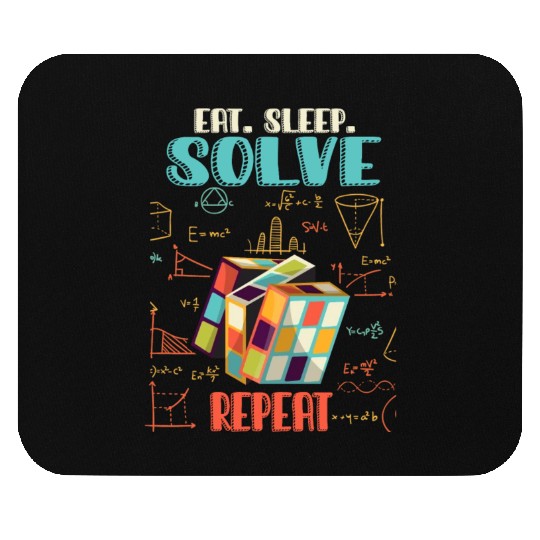 Eat Sleep Solve Repeat Math Speed Cubing Genie Mouse Pads