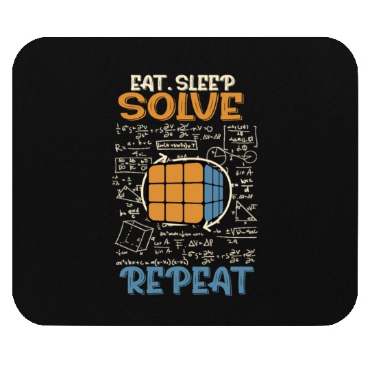 Eat Sleep Solve Repeat Math Speed Cubing Genie Mouse Pads