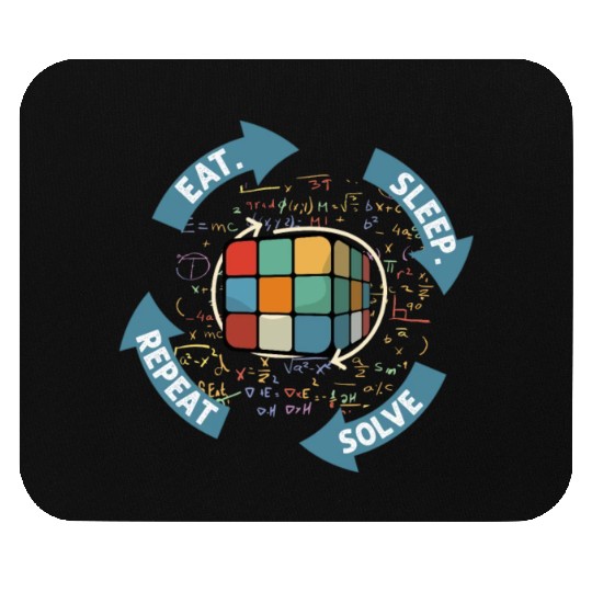 Eat Sleep Solve Repeat Math Speed Cubing Genie Mouse Pads