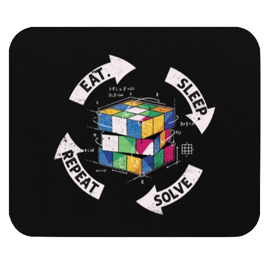 Eat Sleep Solve Repeat Math Speed Cubing Genie Mouse Pads