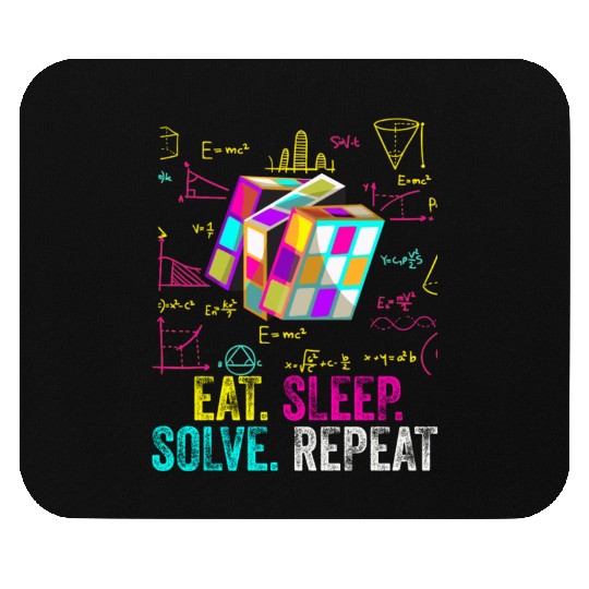Eat Sleep Solve Repeat Math Speed Cubing Genie Mouse Pads