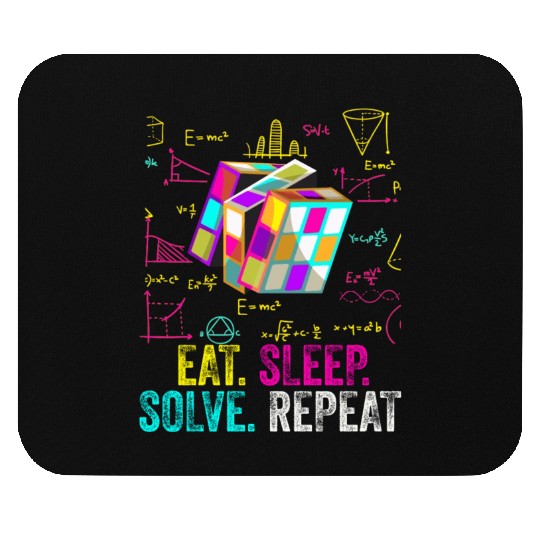 Eat Sleep Solve Repeat Math Speed Cubing Genie Mouse Pads