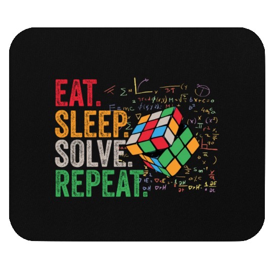 Eat Sleep Solve Repeat Math Speed Cubing Genie Mouse Pads