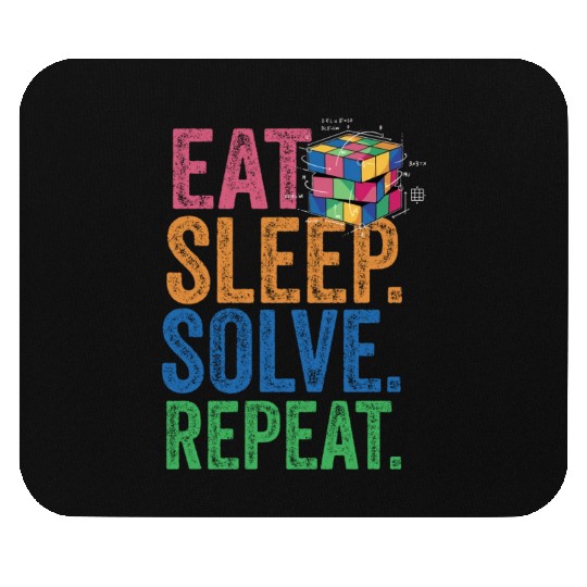 Eat Sleep Solve Repeat Math Speed Cubing Genie Mouse Pads