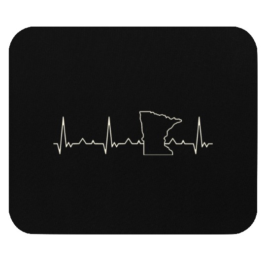 Minnesota State USA. Heart. Love. EKG. Pulse. Mouse Pads
