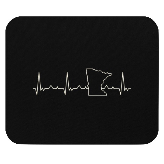 Minnesota State USA. Heart. Love. EKG. Pulse. Mouse Pads