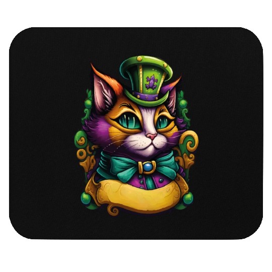 Cat Mardi Gras Mouse Pads