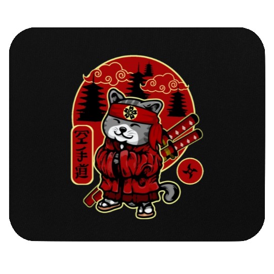 Samurai Cat Mouse Pads
