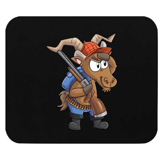 Capricorn hunter / Capricorn with hunting rifle Mouse Pads