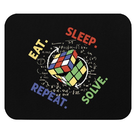 Eat Sleep Solve Repeat Math Speed Cubing Genie Mouse Pads