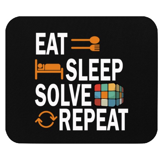 Eat Sleep Solve Repeat Math Speed Cubing Genie Mouse Pads