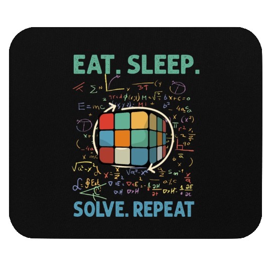 Eat Sleep Solve Repeat Math Speed Cubing Genie Mouse Pads