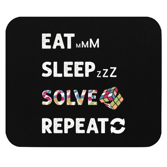 Eat Sleep Solve Repeat Math Speed Cubing Genie Mouse Pads