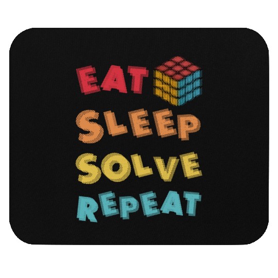 Eat Sleep Solve Repeat Math Speed Cubing Genie Mouse Pads