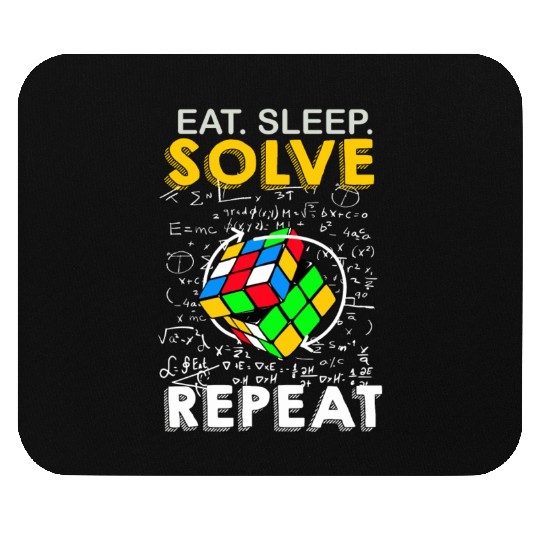 Eat Sleep Solve Repeat Math Speed Cubing Genie Mouse Pads
