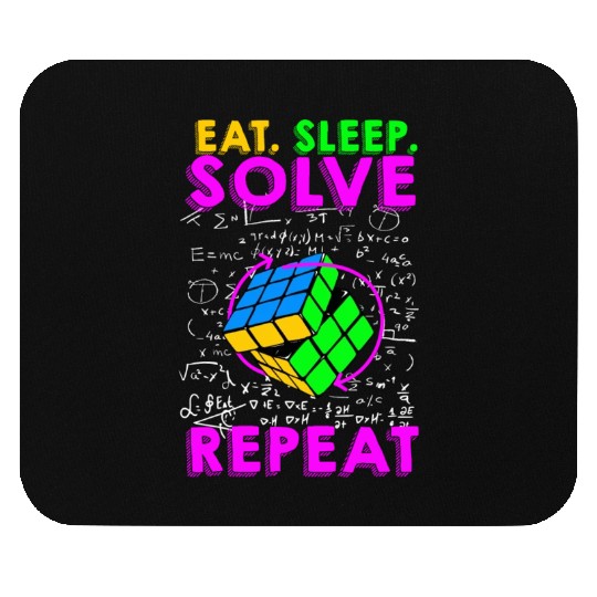 Eat Sleep Solve Repeat Math Speed Cubing Genie Mouse Pads