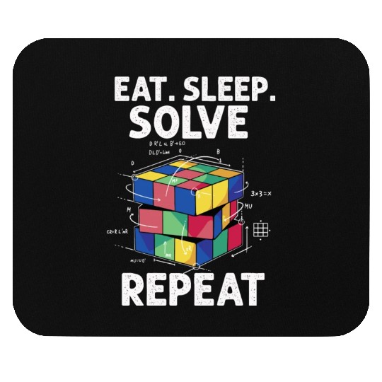 Eat Sleep Solve Repeat Math Speed Cubing Genie Mouse Pads