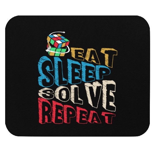 Eat Sleep Solve Repeat Math Speed Cubing Genie Mouse Pads