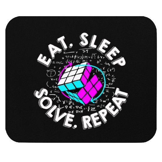 Eat Sleep Solve Repeat Math Speed Cubing Genie Mouse Pads