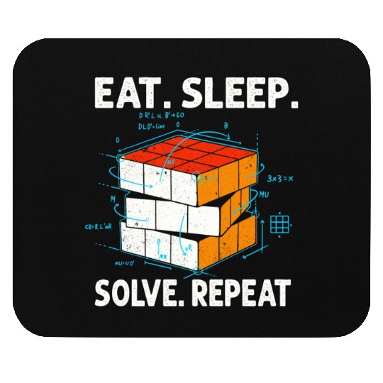 Eat Sleep Solve Repeat Math Speed Cubing Genie Mouse Pads