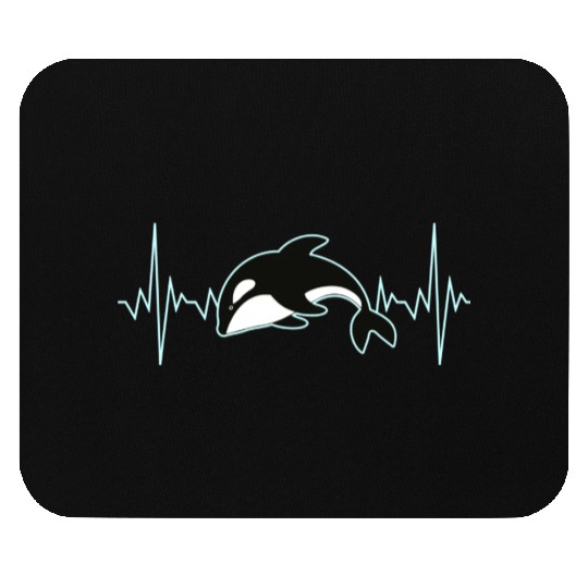 Orca Whale Heartbeat Mouse Pads