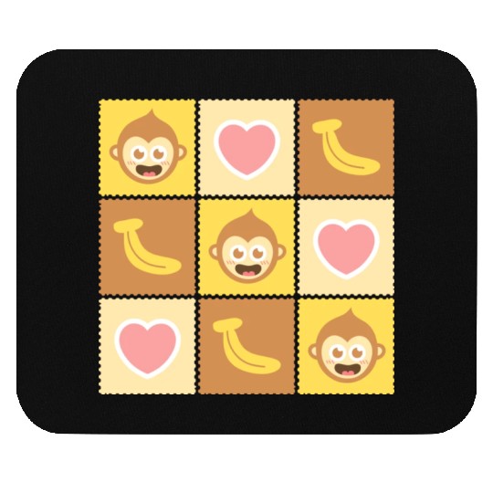 Cute Monkey and Banana Pattern Mouse Pads