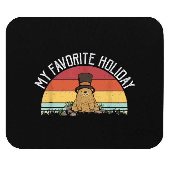 Retro Groundhog Day Gifts Groundhog Day Mouse Pads