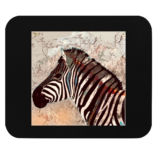 Zebra with neon colors Mouse Pads
