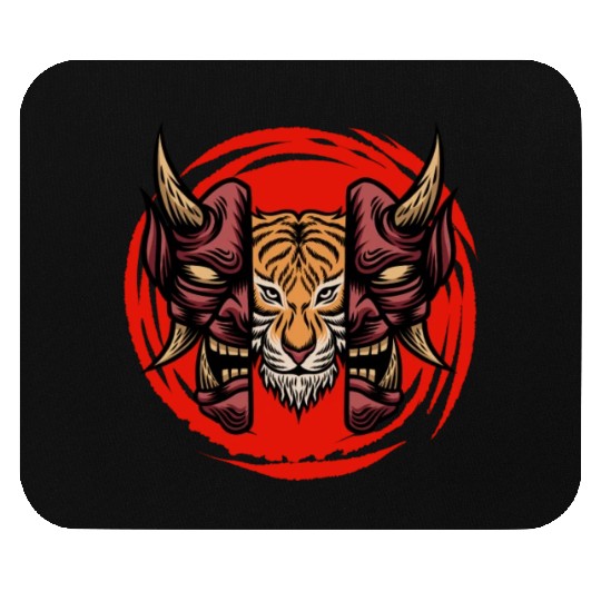 Bushido kabuki samurai japan graphic devil tiger m Mouse Pads