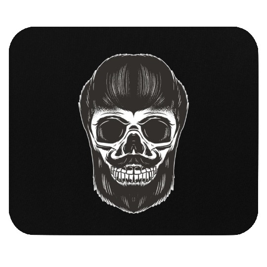 Bearded skull face beard Bearded skull face beard Mouse Pads