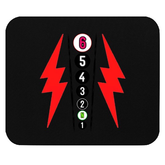 RED LIGHTNING BOLT MOTORCYCLE SHIFT PATTERN Mouse Pads