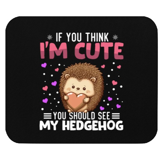 Hedgehog Heart Valentine's Day Animal For Womens Mouse Pads