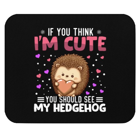 Hedgehog Heart Valentine's Day Animal For Womens Mouse Pads