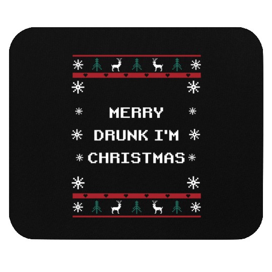 Merry Drunk Im Christmas Wine Lover Party Champagn Mouse Pads