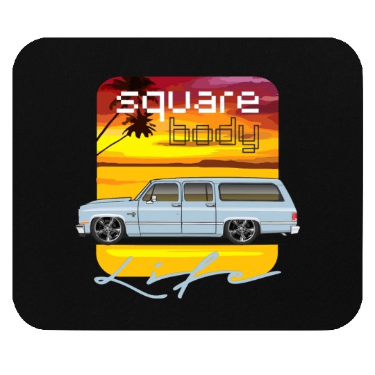 square Light Blue Mouse Pads
