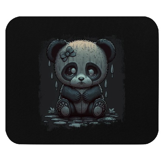 cute sad panda Mouse Pads