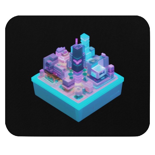 Isometric Modern City Cube Mouse Pads