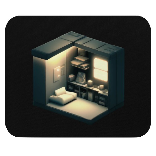 Isometric House Print - Modern Twist on Home Decor Mouse Pads