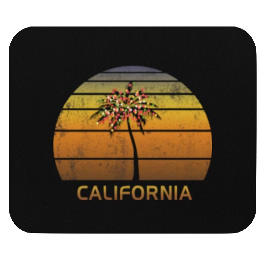 Retro California Christmas Family Vacation Mouse Pads