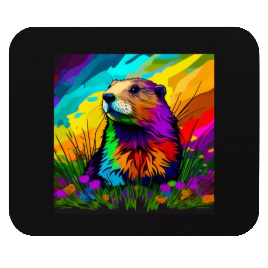 multicolor groundhog.groundhog day ,groundhog gift Mouse Pads