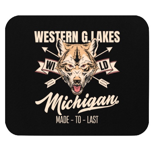 Western great lakes Michigan home of the wolf Mouse Pads