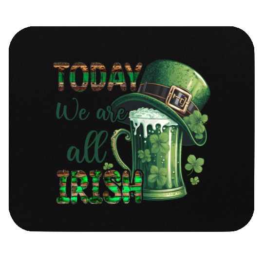 Mens St Patricks Day All Irish Green Shamrock Mouse Pads