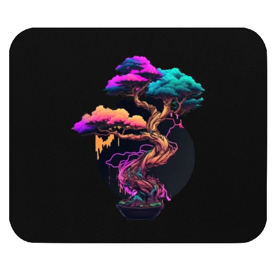 Synthwave Bonsai Tree Mouse Pads