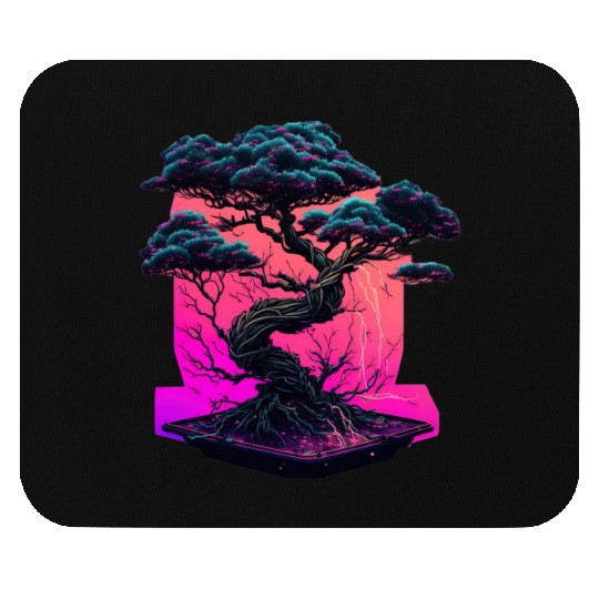 Synthwave Bonsai Tree Mouse Pads