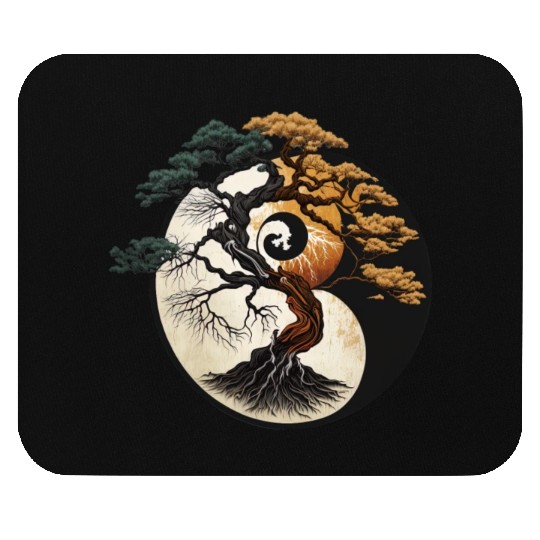 Yin and Yang Bonsai Tree Mouse Pads