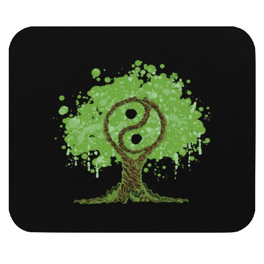 Ying Yang Tree of Life Mouse Pads