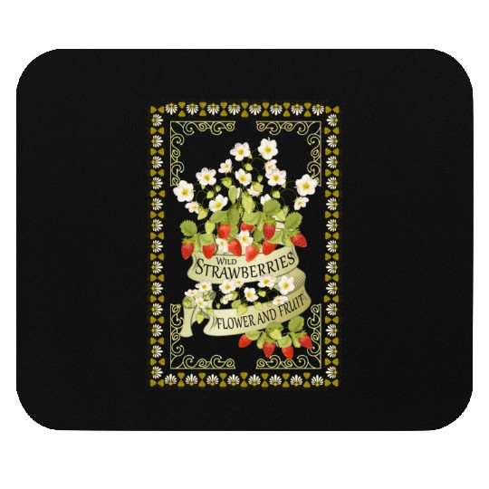 Vintage-Wild strawberries - Blossoms and fruit Mouse Pads