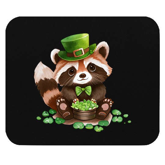 St Patrick's Day Irish Funny Raccoon Saint Patrick Mouse Pads