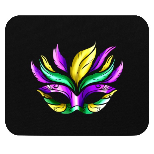 Purple, Green And Golden Mask For Mardi Gras Mouse Pads